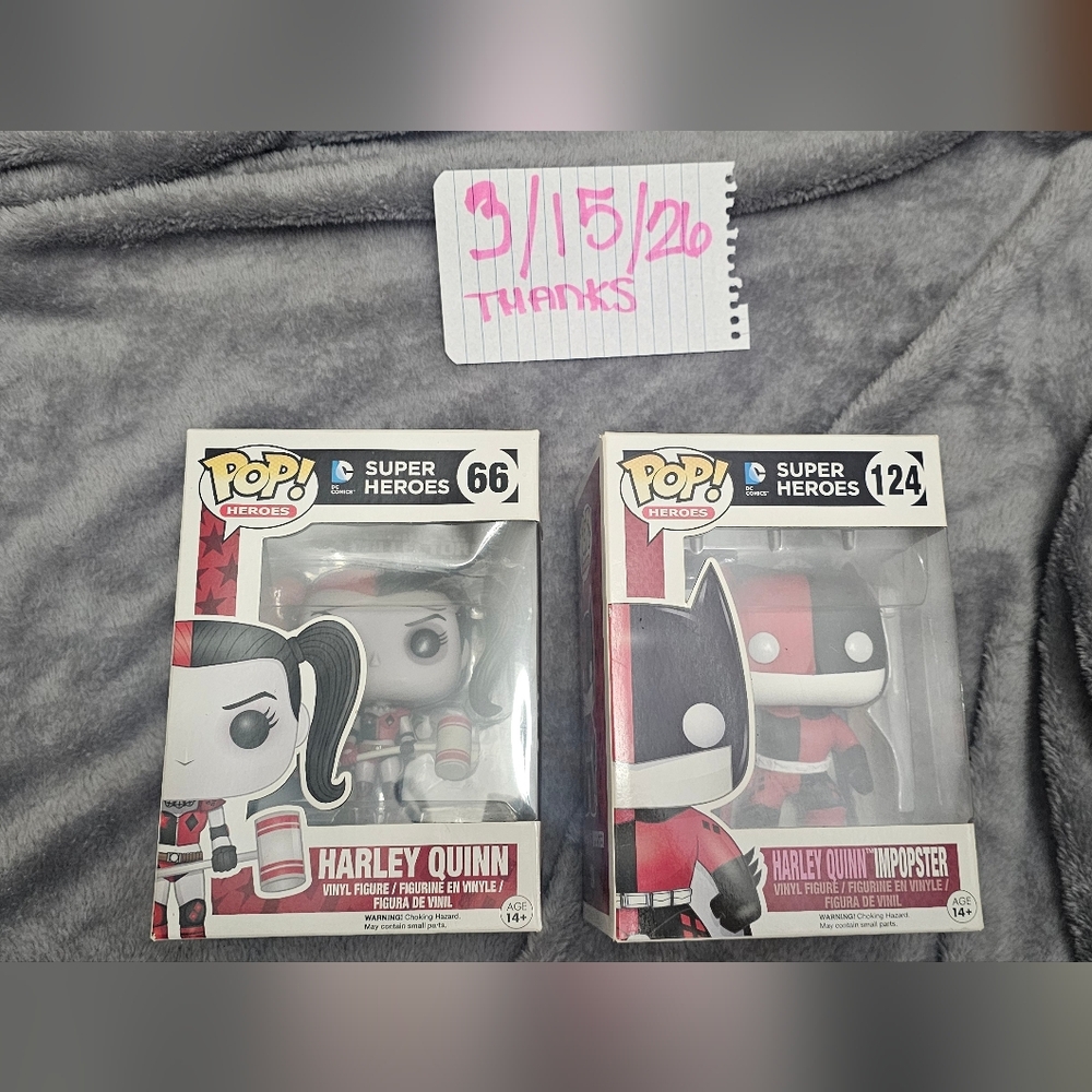Funko Pop! Heroes Harley Quinn & Harley Quinn Imposter Duo - Red, Black, White